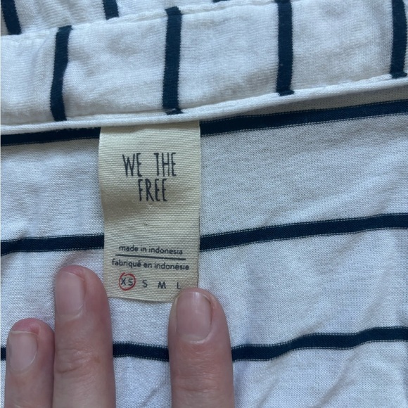We The Free Striped Shirt in Navy and White - Picture 2 of 6